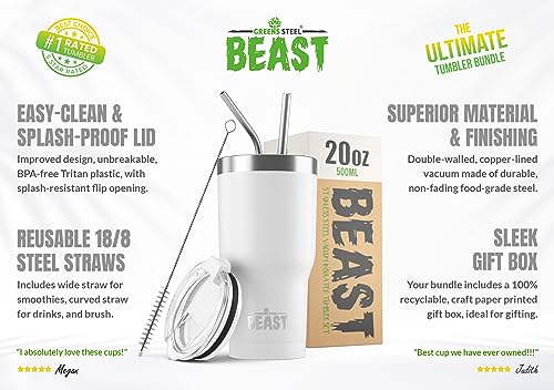 Beast 20 oz Tumbler Stainless Steel Vacuum Insulated Coffee Ice Cup Double Wall Travel Flask