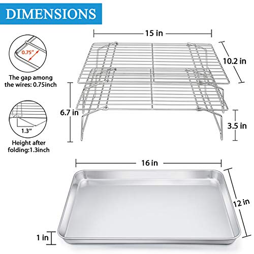 16 Inch Baking Sheet with Rack Set