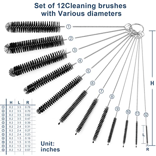 12 Pcs Straw Cleaner Brushes Set (12 Count)