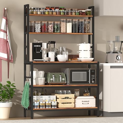 Kitchen Bakers Rack with Storage Shelves