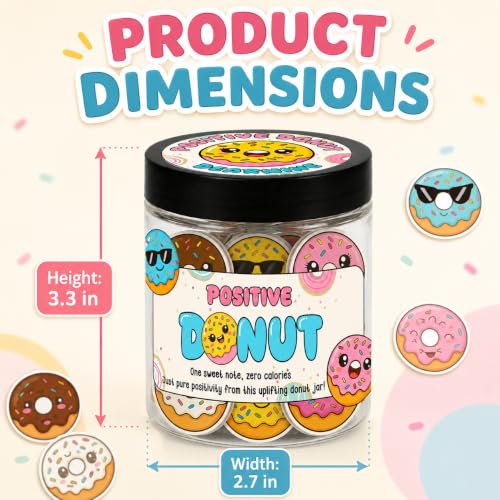 Positive Donut Jar with 60 Affirmation Cards