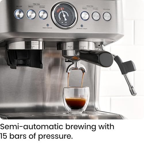 Crema Supreme 15 Bar Espresso Machine with Milk Frother (101.4421 Fl Oz)