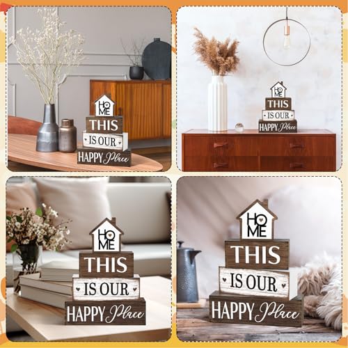 4 Pcs Farmhouse Table Decoration Rustic Sign Block (4 Count)