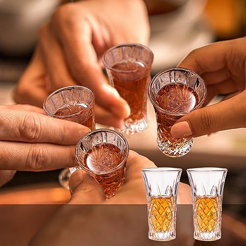 6 Pack Shot Glass Bulk Set with Heavy Base 2 OZ Small Shot Cups for Vodka