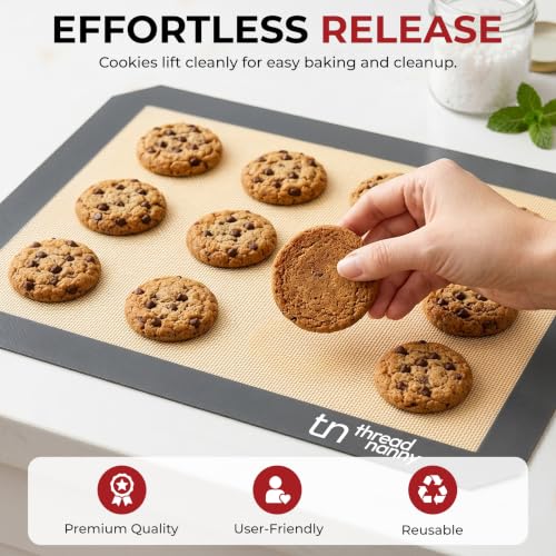 Silicone Baking Mats Half Sheet Non Stick for Oven Reusable 4 Pack (4 Count)