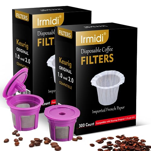 600 Count Kcup Filters disposable with 2 Pack Reusable Coffee Pods for Keurig1.0 and 2.0 Coffee Makers