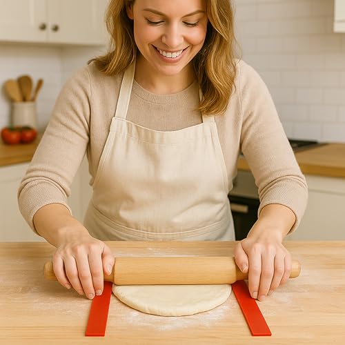 Set of 6 Rolling Pin Guides for Dough Thickness