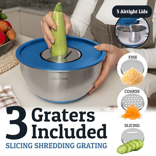 Stainless Steel Mixing Bowls with Lids Set (5 Count)