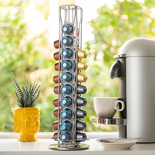 Capsule Spinning Carousel Holder I 360 Degree Rotatable Coffee Capsules Holder Rack I Solid Base