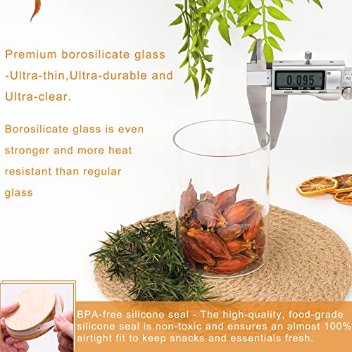 15 Pack 10 oz Glass Jars With Bamboo Lids for Kitchen (15 Count)