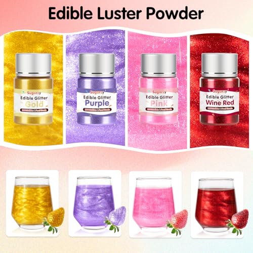 4 Colors Edible Glitter Set