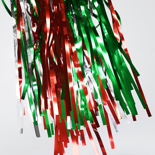 Party Fringe Backdrop Red Silver Green Christmas Decorations (2 Count)