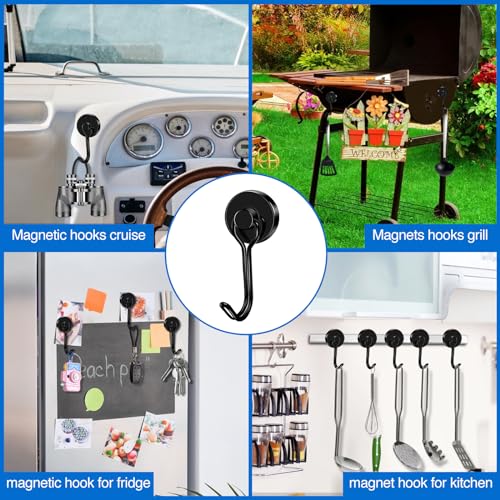 Magnetic Hooks Magnet Hook for Cruise Cabins Fridge 80LBS 6Pack (6 Count)