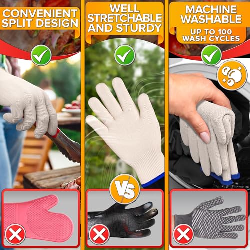 Heat Resistant Cooking Gloves for Indoor and Outdoor Use