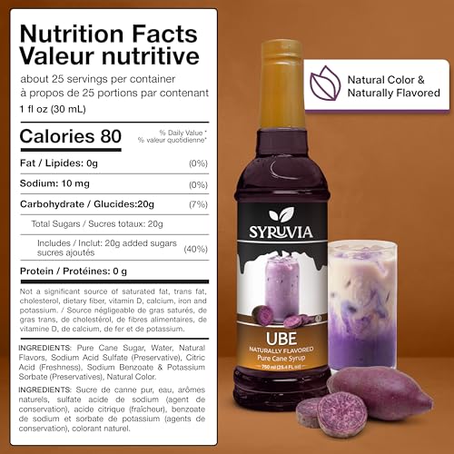 Ube Syrup Naturally Flavored Syrup for Drinks (25.4 Fl Oz)