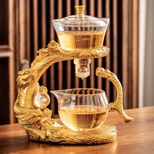 Glass Teapot Set with Infuser Semi Automatic Dragon Tea Set