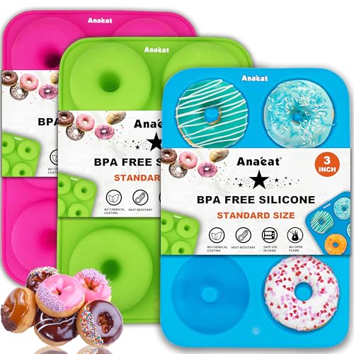 3 Pack Donut Pan Silicone Baking Mold (3 Count)
