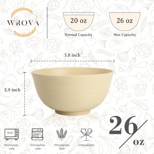6 piece Wheat Straw Bowls Set 26oz