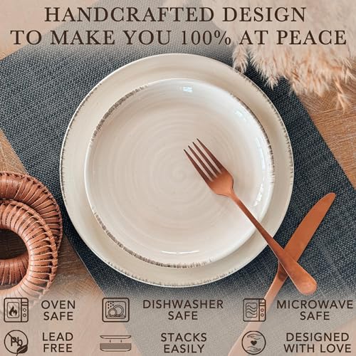 Ceramic Helix Swirl Dinner Plates Set of 6 (6 Count)