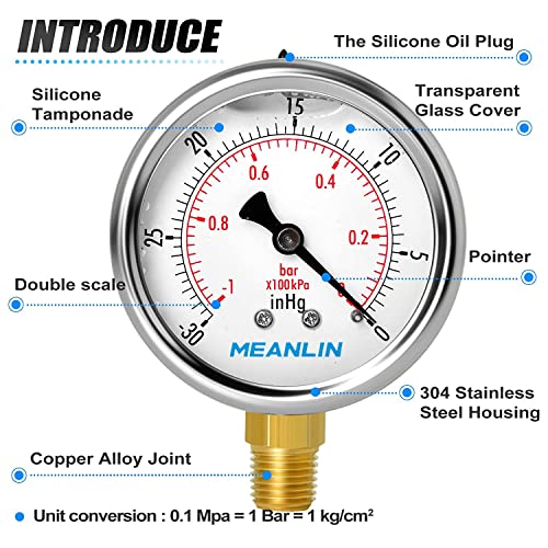 30inHG~0Psi Stainless Steel 1