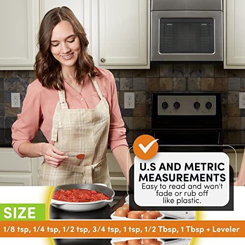 Stainless Steel Measuring Spoons Set of 8 with Leveler