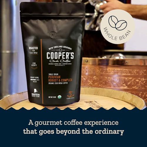 Organic Cold Brew Coffee Peru Reserve Single Origin Peruvian Coarsely Whole Bean (16 Ounce)