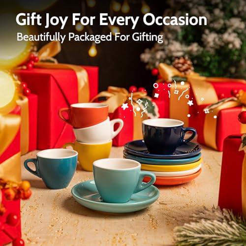 Espresso Cups with Saucers (4 Count)