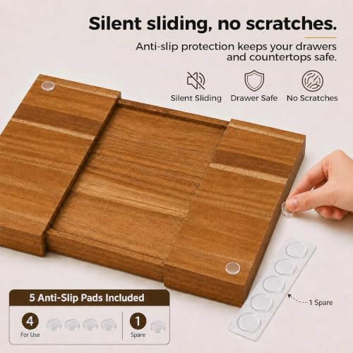 Expandable Acacia Wood Coffee Pod Drawer Organizer