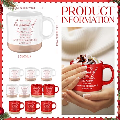 10 Pcs Thank You Mugs Bulk Gifts 13 oz Inspirational Ceramic Coffee Mugs May You Be Proud of Appreciation Gift for Teacher Nurse Employee Office Staff Coworker (10 Count)