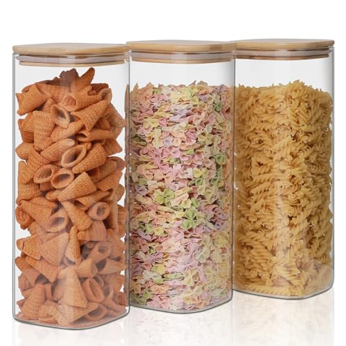Glass Food Storage Jars 76 oz Set of 3 (3 Count)
