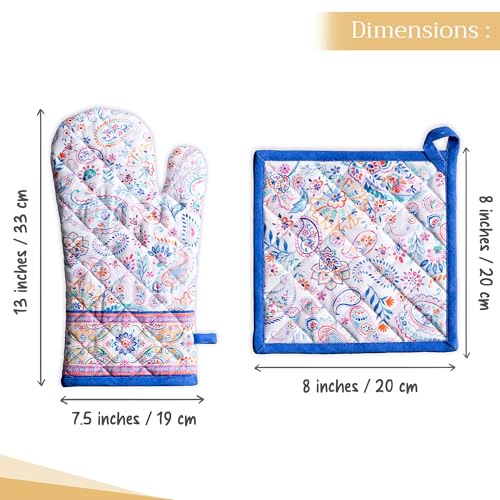 100% Cotton Oven Mitt & Pot Holder Set (2 Count)