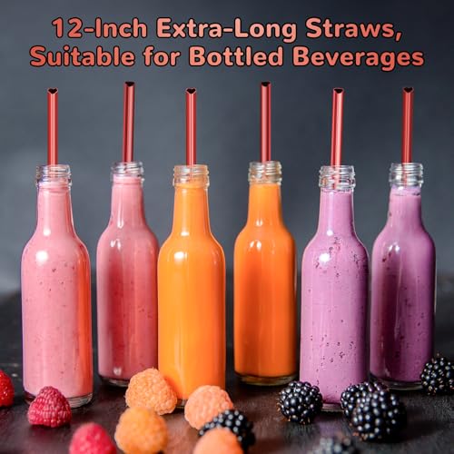 12” Heart Shaped Stainless Steel Straws Fit for Stanley Tumbler 40oz (10 Count)