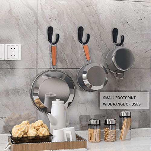 50PCS Coat Hooks Wall Mounted Black Single Prong Robe Hook (50 Count)