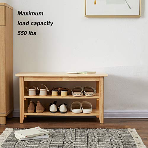 Shoe Rack Bench Wooden Storage Bench Entryway Bench