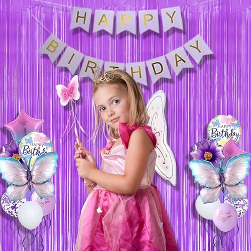Purple Streamers Party Backdrop Pastel Fringe Curtains (2 Count)