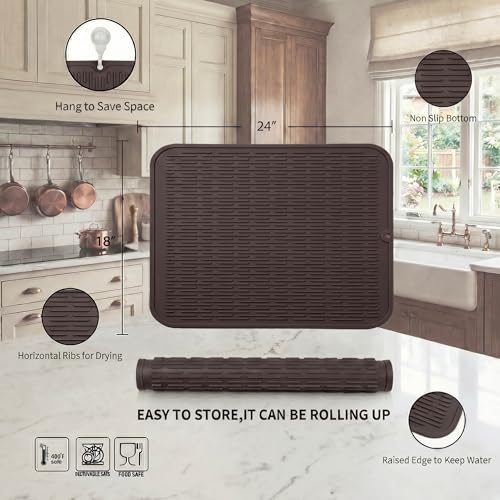 Silicone Dish Drying Mat for Multiple Usage