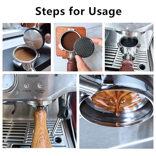 V4 Espresso Puck Screen 0.8mm Thickness Honeycomb Mesh Double Layer Black Protective Coating for Coffee Portafilter Basket