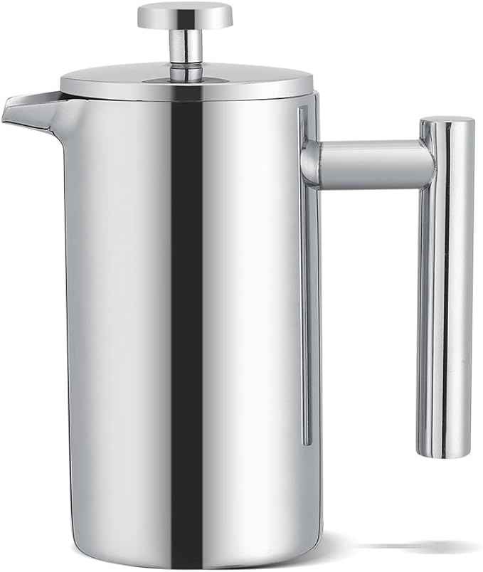 TOPINCN French Press Coffee Maker Stainless Steel Espresso & Tea French Press Maker- Double Wall,Rust-, 350ml