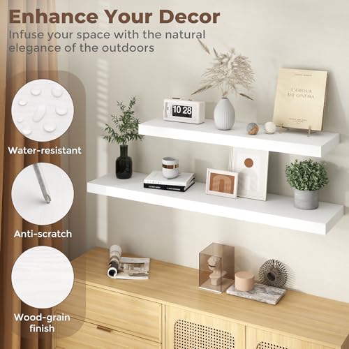 55 Inch Fireplace Mantel Shelf (2 Count)