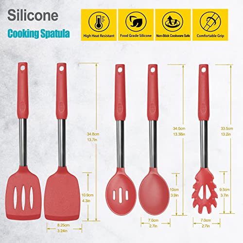 Silicone Spatula and Cooking Spoon (5 Count)