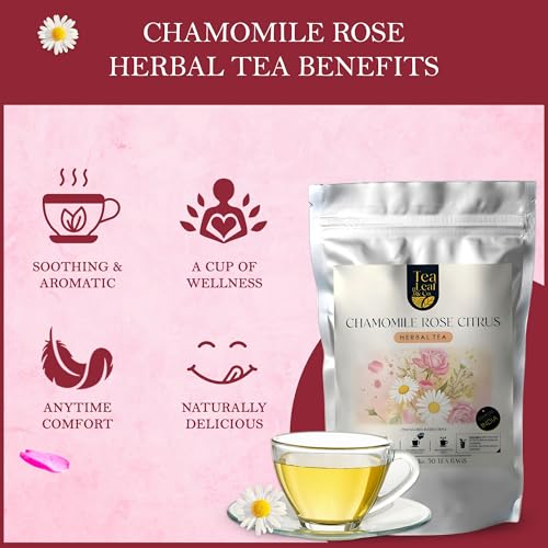 Tealeaf & Co. Chamomile Rose Citrus Herbal Tea Bags (7.055 Ounce)