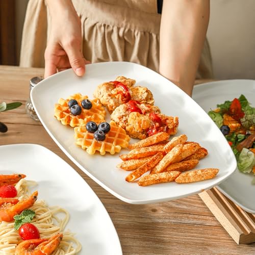 3pcs Ceramic White Serving Platters (3 Count)
