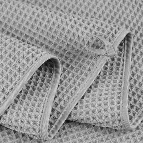 430 GSM Poly Blend Microfiber Quick Dry Waffle Bath Towel (4 Count)