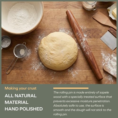 French Rolling Pin and Silicone Baking Mat Set
