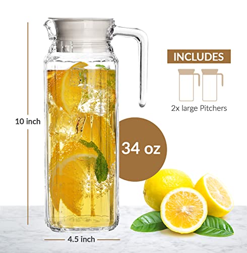 Glass Pitcher with Lid (2 Count)