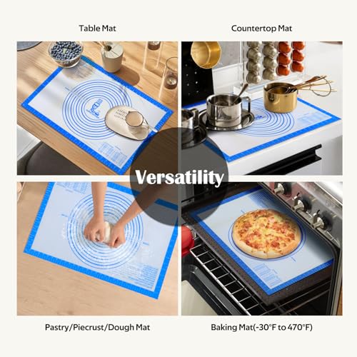 Nonstick Silicone Pastry Baking Mat Large Measurements 16x24'' for Dough