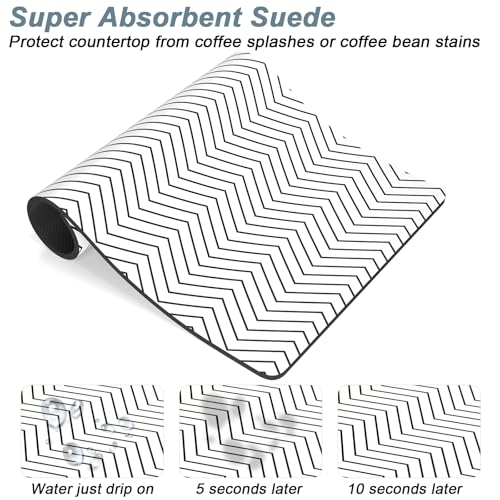 Coffee Mat 12" x 19" Cute Coffee Bar Mats for Espresso Machine Station Accessories and Organizer