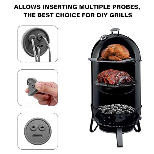 5 Pack Meat Probe Gray Grommets for Weber 85037 Smokey Mountain Cookers (5 Count)