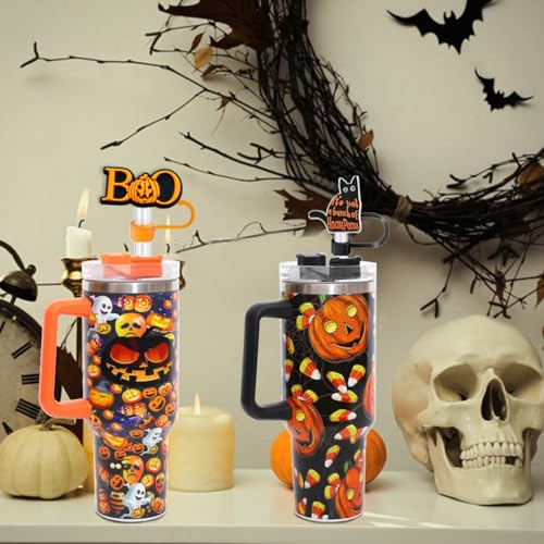12 PCS Halloween Straw Toppers for Stanley 30&40 Oz Tumbler (12 Count)