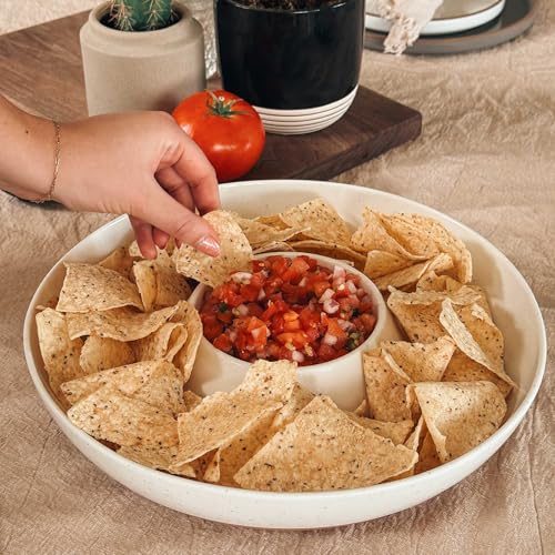Ceramic Chips and Dip Serving Tray